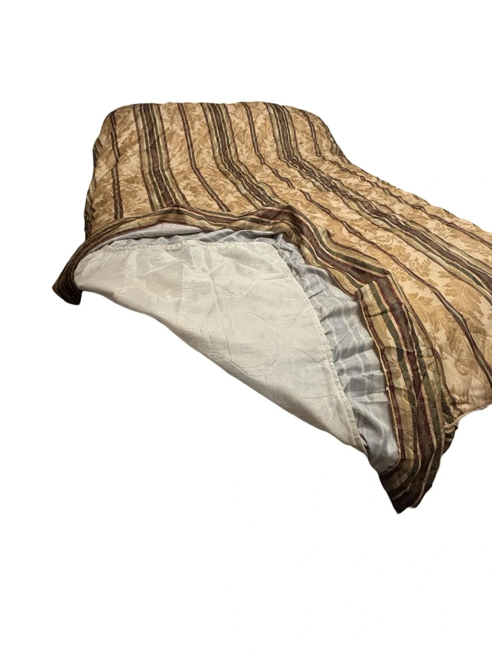 Vintage Regal Home Dover Manor Dunhill Queen Bedspread Floral Striped Damask